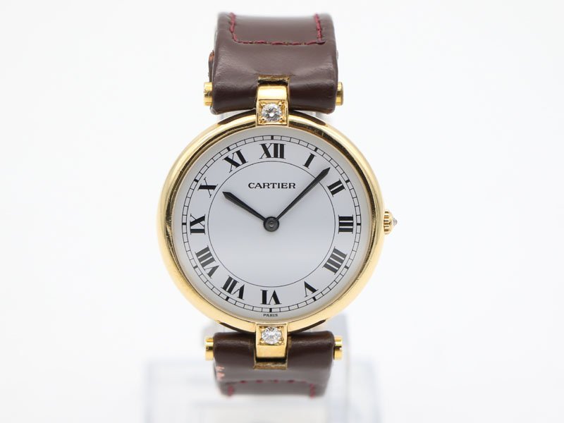 【 カルティエ Cartier 】 腕時計 マスト ヴァンドーム K18YG/革 アイボリー文字盤 クォ―ツ 2Pダイヤ レディース 新着72308-8_画像2