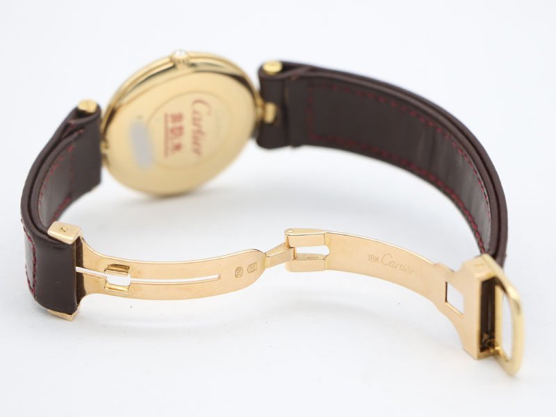 【 カルティエ Cartier 】 腕時計 マスト ヴァンドーム K18YG/革 アイボリー文字盤 クォ―ツ 2Pダイヤ レディース 新着72308-8_画像7