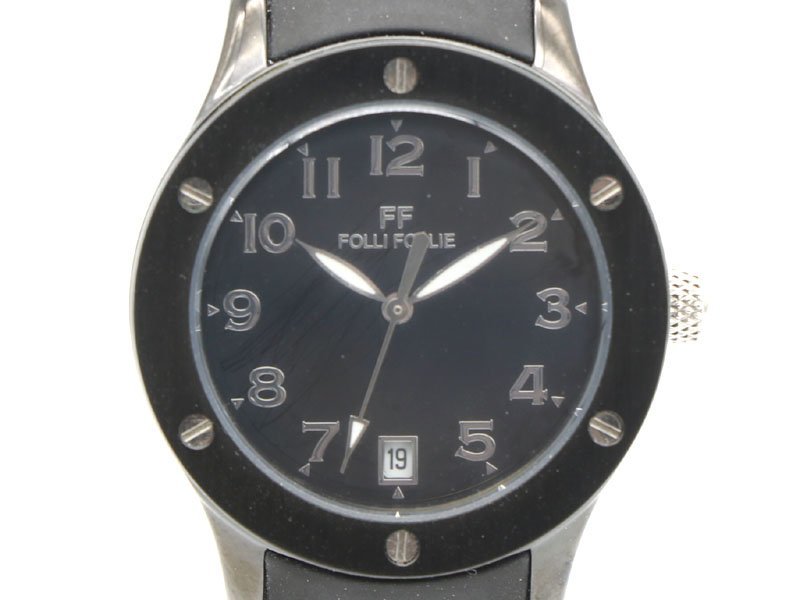 【 フォリフォリ FolliFollie 】腕時計 WT6Y042SD SS ラバー クォーツ デイト レディース 新着 4642-3