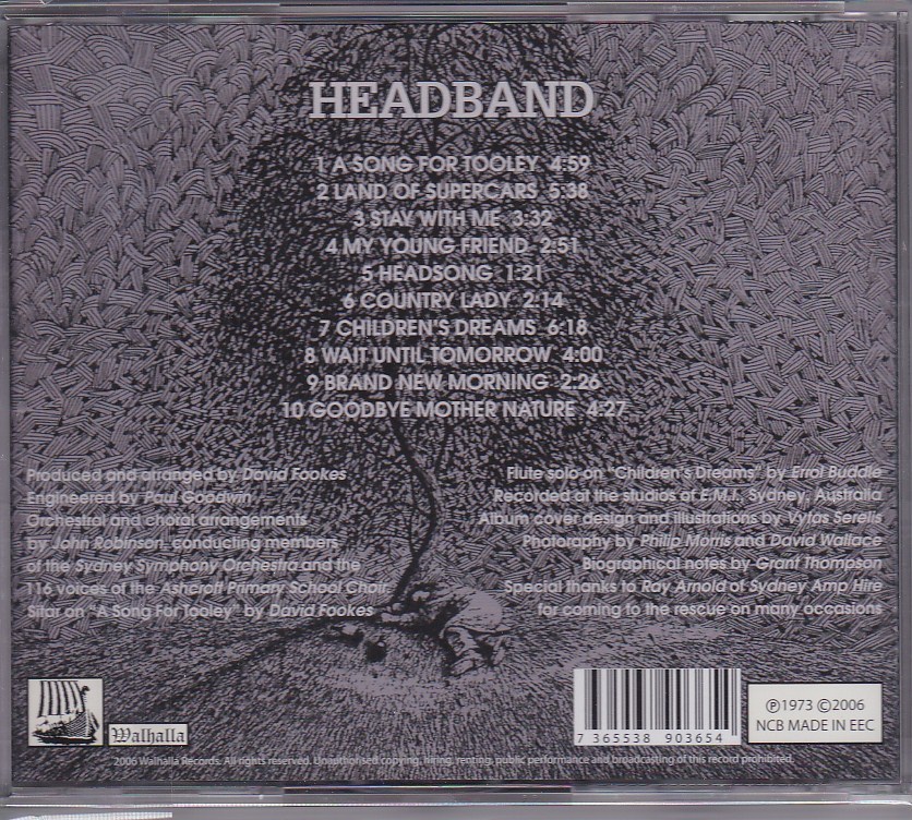 【新品CD】 HEADBAND / A Song For Tooley_画像2