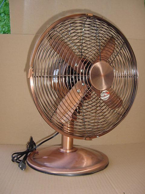 *** brass antique form electric fan ( metal electric fan )30cm feather diameter living electric fan,AC100V,33/36W ( operation make commodity )2013 year made *( used * beautiful goods )*