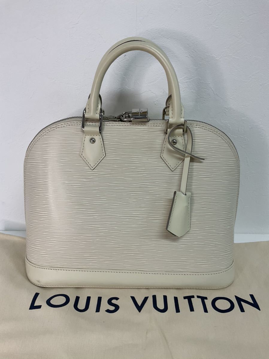 営SR735-100◆ LOUIS VUITTON ルイヴィトン アルマPM エピ イヴォワール ハンドバッグ 南京錠 カデナ 鍵あり【M4030J】_画像1