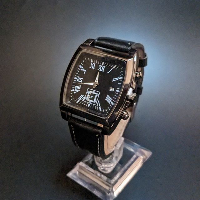 ◆送料無料◆ 新品 スクエア アナログ メンズ ビジネス 腕時計 ブラック ブラック【ハミルトン オメガ ポールスミス セイコー 福袋】_画像5