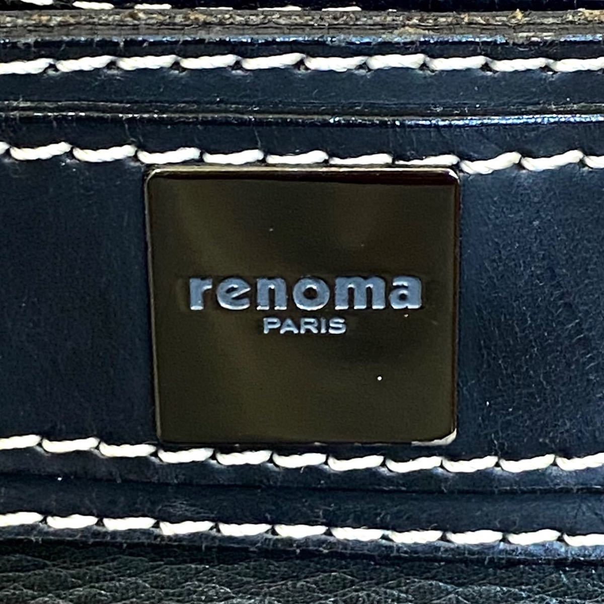 レノマ　renoma　本革　レザー　ショルダーバッグ　斜め掛け　肩がけ　ブラック_画像7