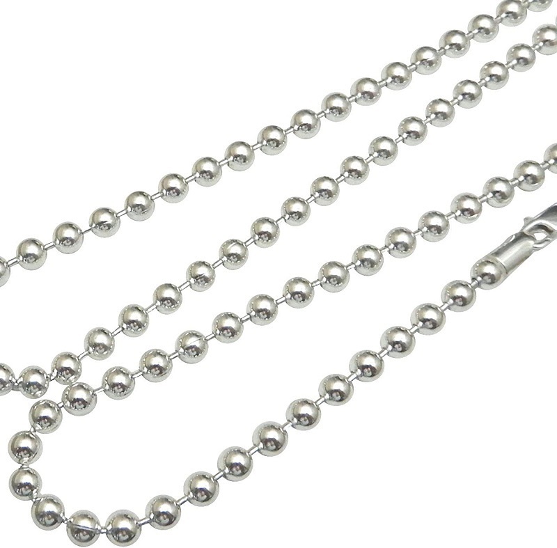 【楽ギフ_のし宛書】 存在感有 ネックレス メンズ シルバー925 ボールチェーン 55cm 4.5mm シルバーネックレス メンズ シルバーチェーン ボールネックレス BC554 シルバー