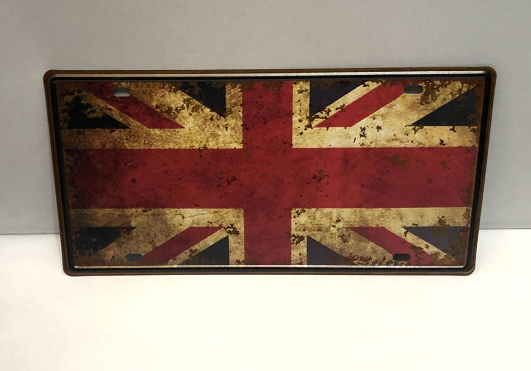 K122 新品●ビンテージ風 イギリス国旗 ブリキ看板 モチーフ ユニオンジャック かっこいい おしゃれ インテリアに! アンティーク レトロの画像2