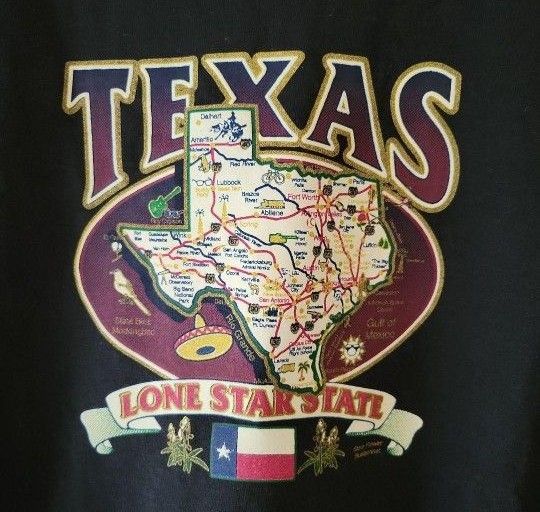 新品　XLサイズ　テキサス　TEXAS　アメリカ　Tシャツ　ブラック　コットン
