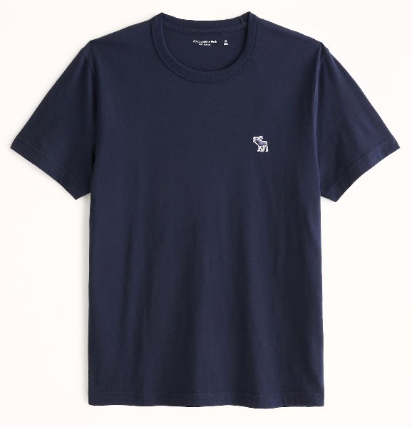 アバクロ*Abercrombie&Fitch*US:XXL/ネイビー/立体アイコンロゴ半袖Tシャツ_イメージサンプル画像