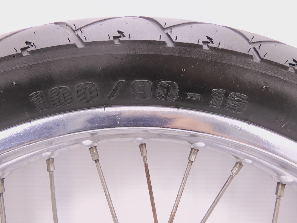 160【評価S】 GS550 GS550D 当時物 純正 スポーク フロント ホイール TAKASAGO タカサゴ MT1.85×19 タイヤ 山3分 100/90-19 GS550E GS750E_画像8