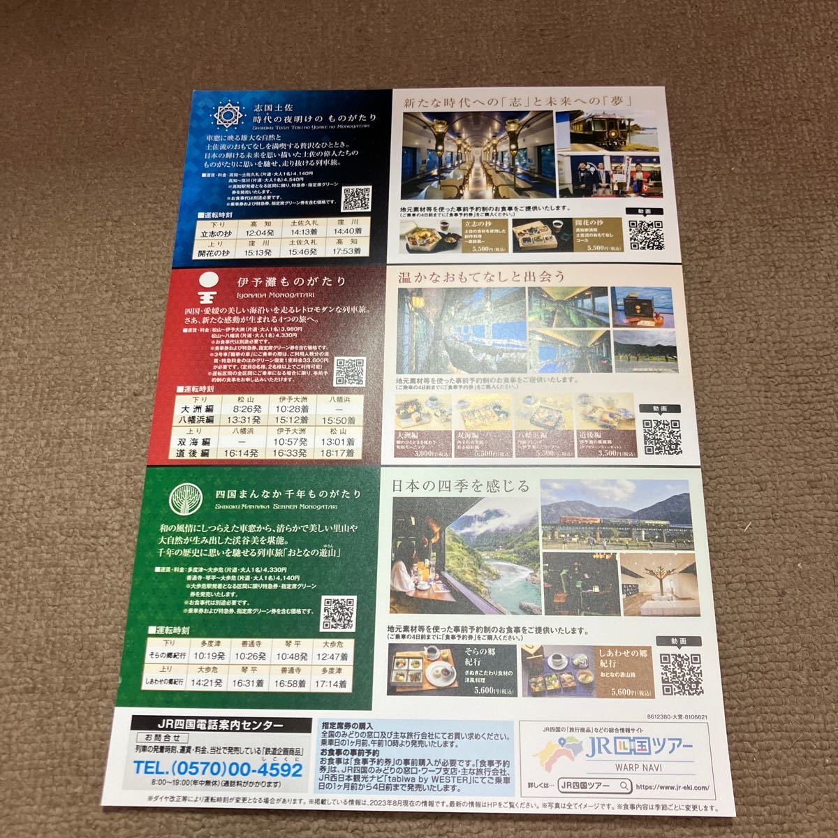 四国おもてなしものがたり列車の旅　パンフレット　カタログ　JR四国_画像2