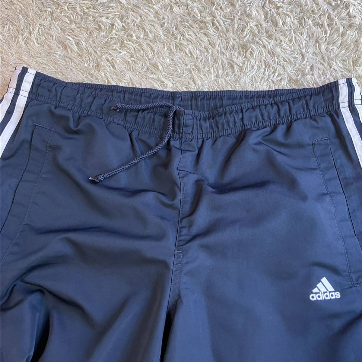 Lサイズadidas アディダス ジャージ セットアップ トラックスーツ ジャケット パンツ 上下セット メンズ　シャカシャカ　ネイビー　紺色_画像8