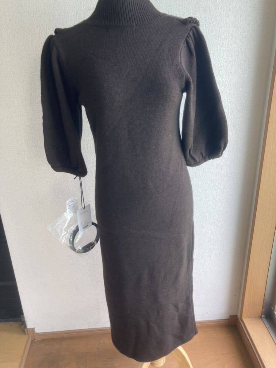 Her lip to Belted Ruffle Cable knit Dress タグ付き  同