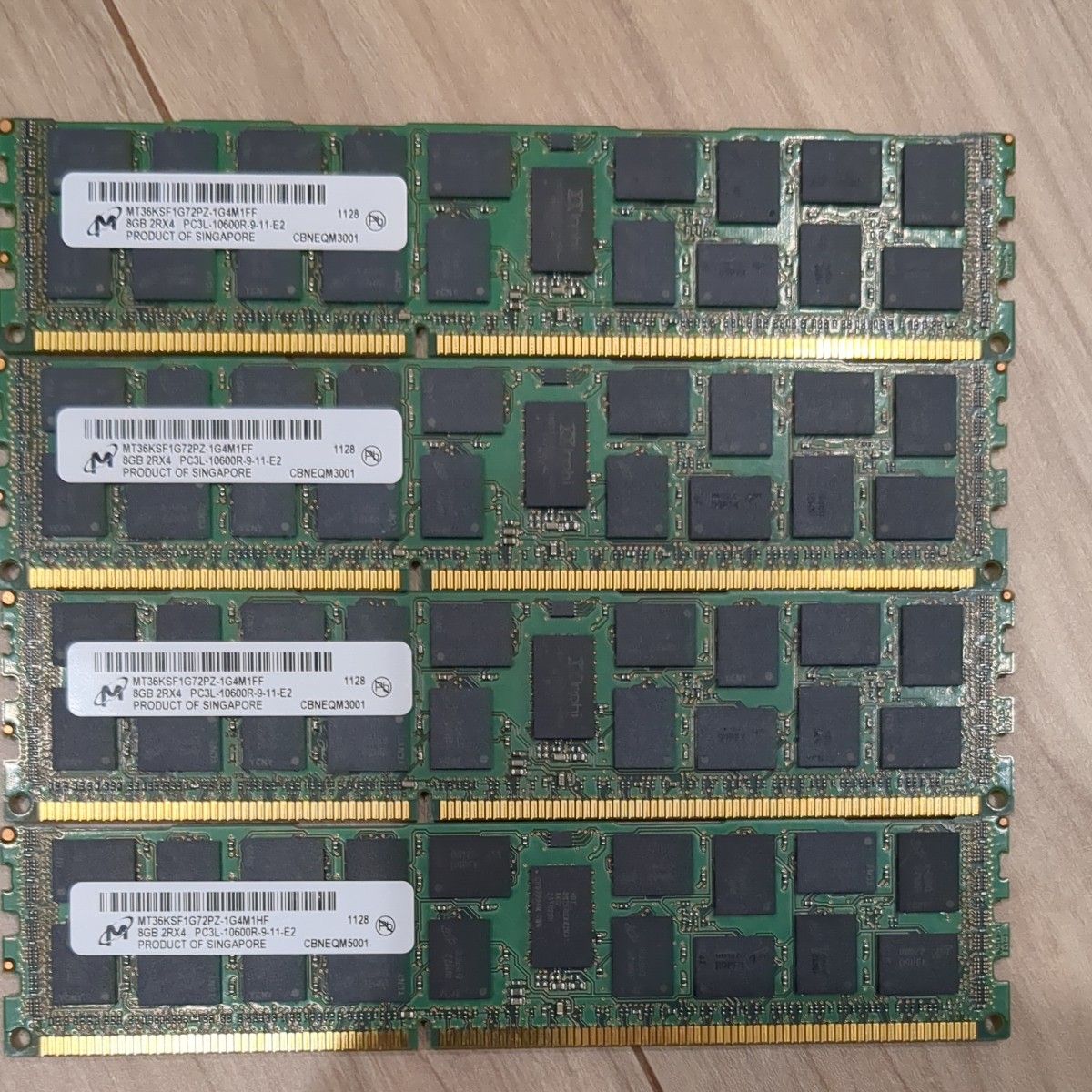 動作確認済 Micron RDIMM PC3L-10600R 8GBx4 ECC