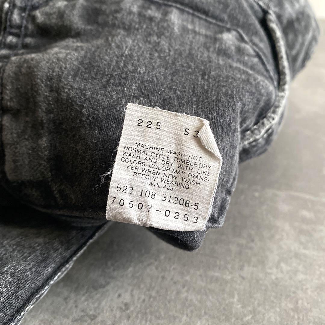 80s ビンテージ USA製 Levis リーバイス 70507 0253 アシッド ウォッシュ ブラック デニム トラッカー ジャケット Gジャン  黒 XL