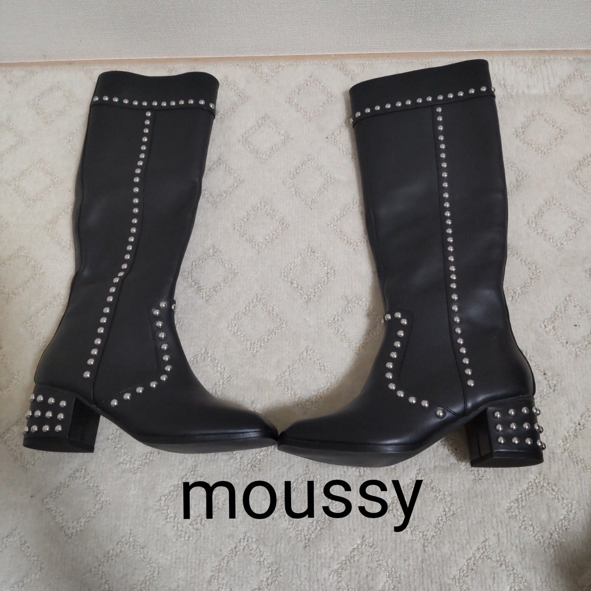 マウジー moussy スタッズ ロングブーツ Sサイズ-