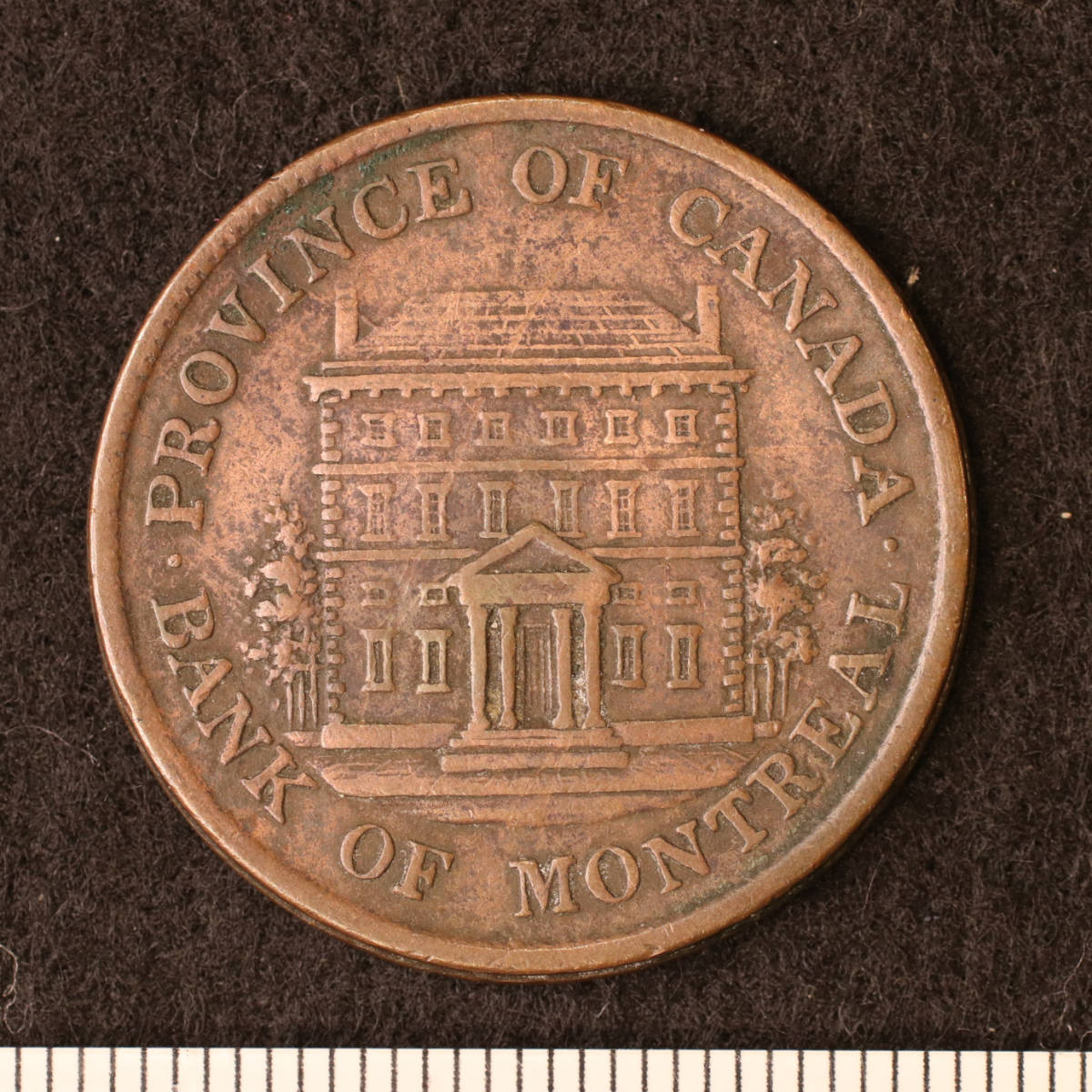 KM#Tn18/カナダ植民地 モントリオール 1/2ペニー銅貨（1844）[E2727] コイン_画像2