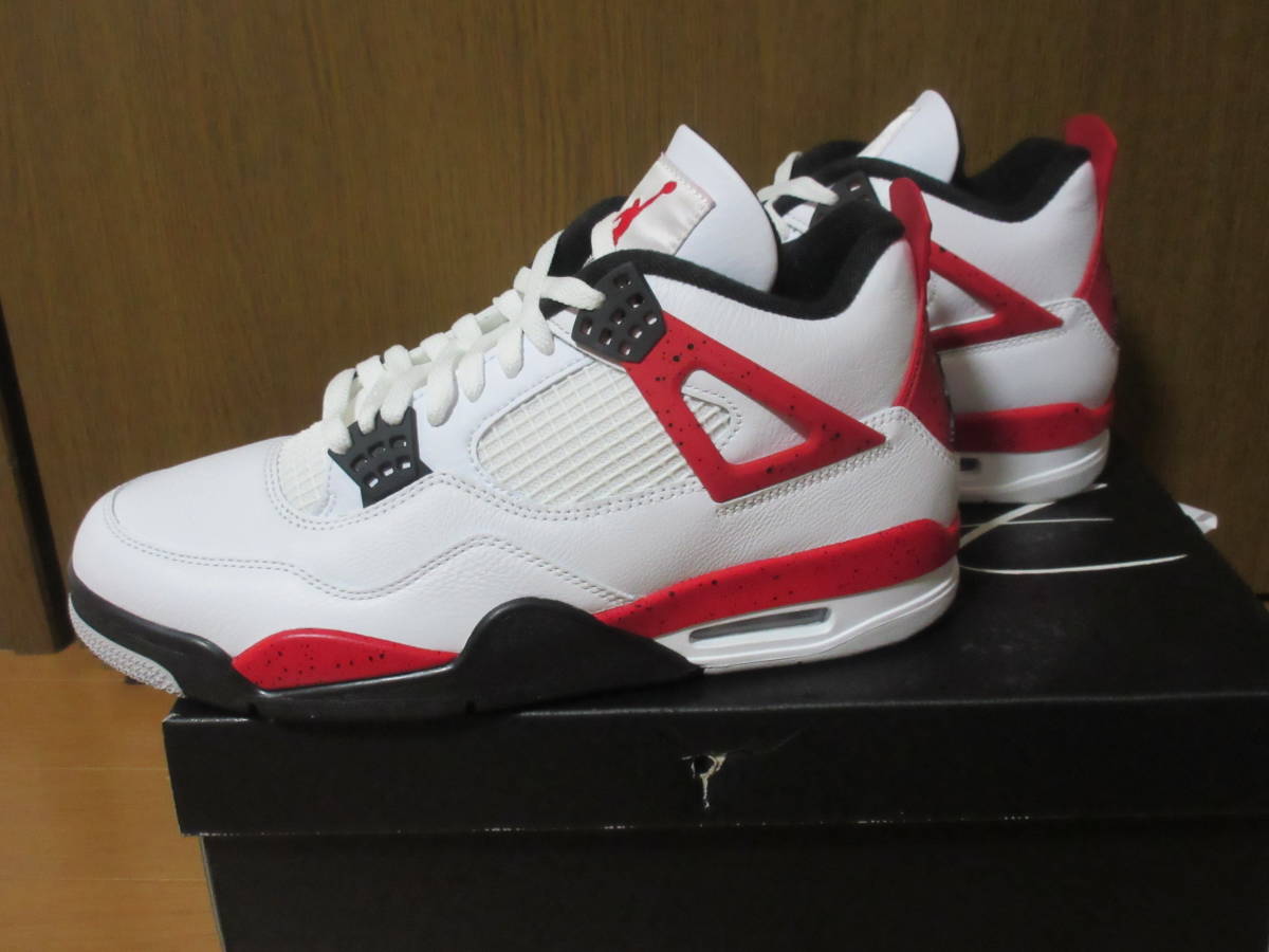 新品未着用 Nike Air Jordan 4 Retro Red Cement ナイキ エアジョーダン4 レトロ レッドセメント_画像1