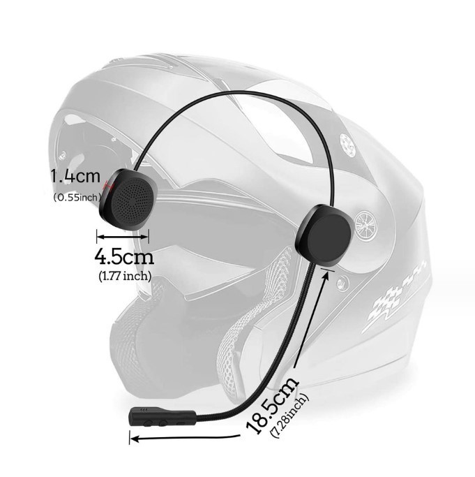 オートバイヘルメット Bluetooth5.0 ヘッドセット ヘワイヤレス 薄型 インカム イヤホン 日本語説明書付き_画像2
