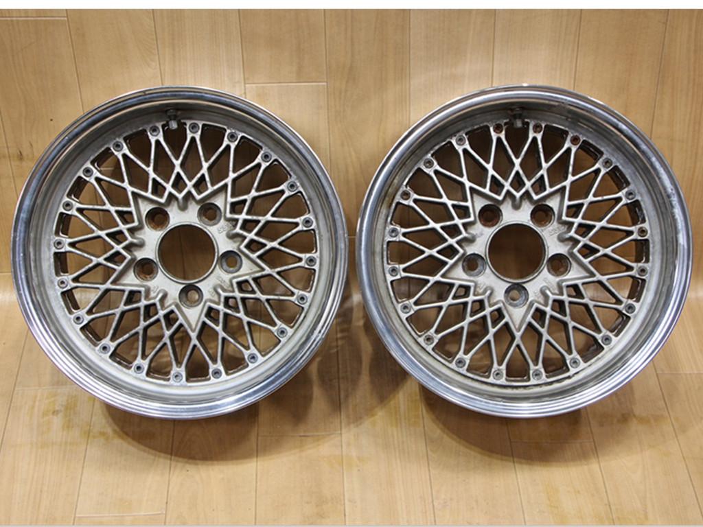 A848 旧車 希少 深リム SSR メッシュ 15X7J+13 7.0J PCD114.3 2本 Bタイプ スピードスター JDM USDM クラウン 330 Y30 Y31 グロリア 山梨県_画像1