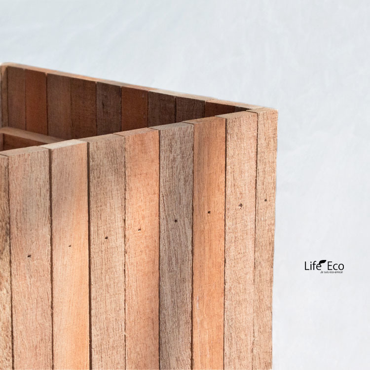 鉢カバー 天然木製 ナツレ キューブ ストライプ □32cm×H32cm（11号）_画像3