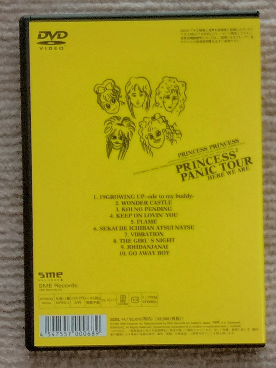 (美品)DVD『PRINCESS PRINCESS PANIC TOUR HERE WE ARE』プリンセスプリンセス　＊ライブビデオ_画像2