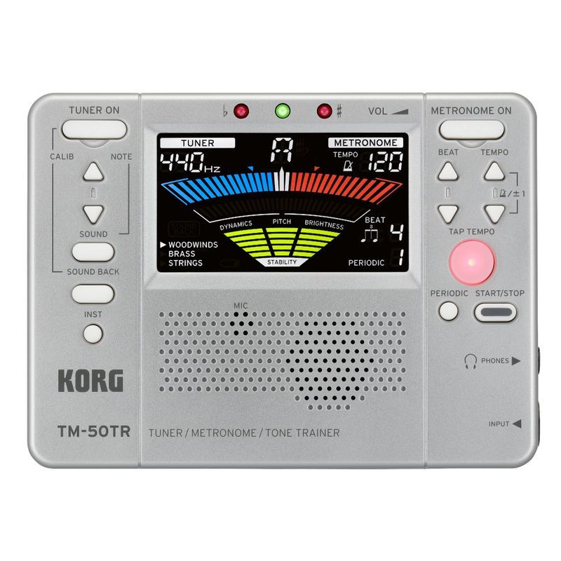 KORG 管弦楽器トレーナー/チューナー/メトロノーム TM-50TR-SL シルバー_画像1