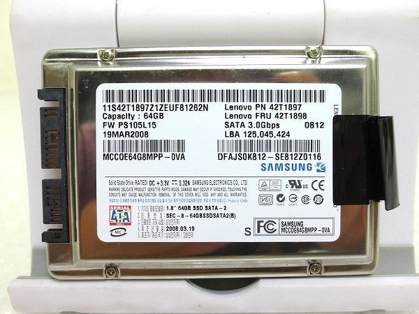 PK13016R★SAMSUNG★1.8インチHDD 64GB★MCC0E64G8MPP-0VA★動作保証付 332時間使用_画像1