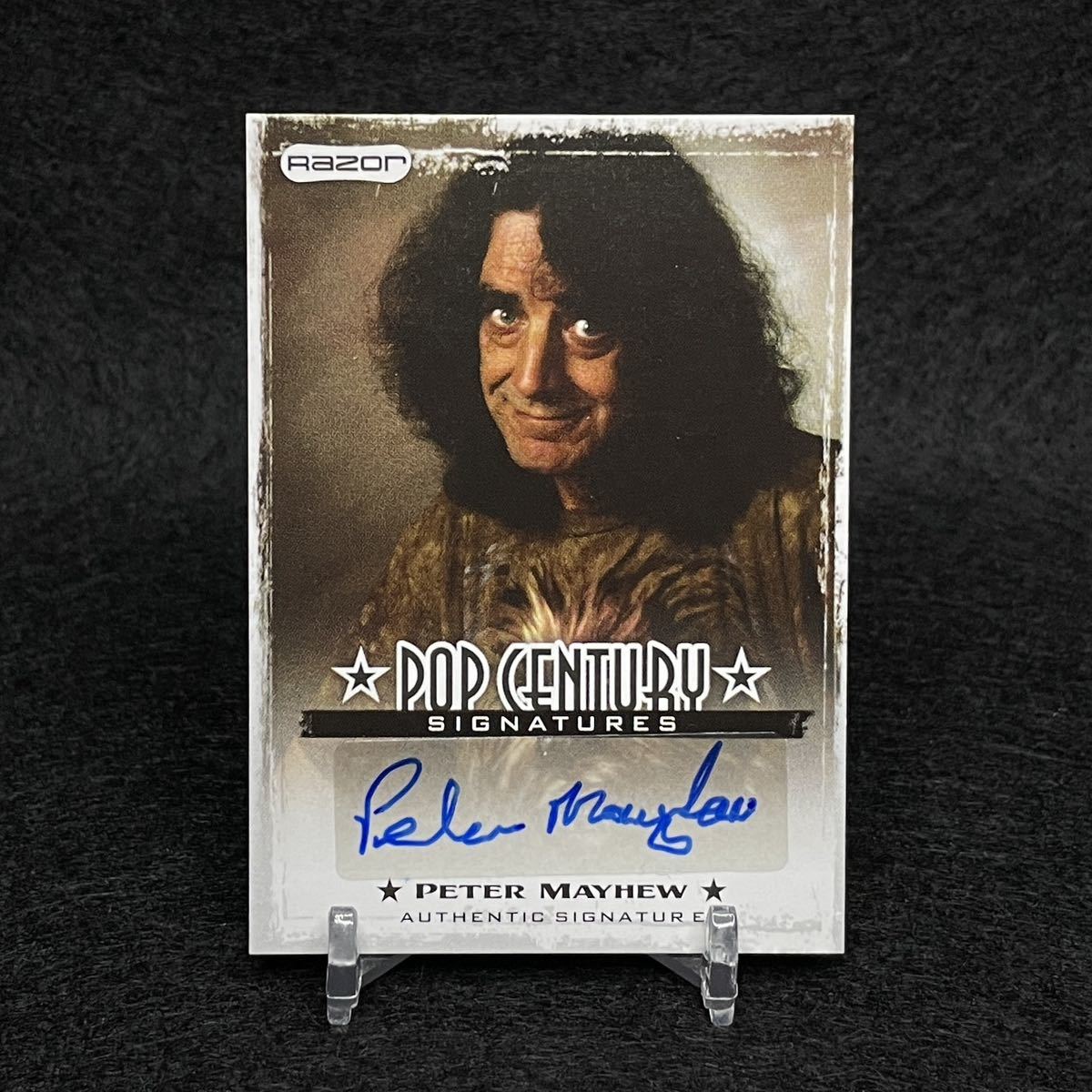 2010 Leaf Pop Century Peter Mayhew ピーター・メイヒュー 直筆サインカード Star wars チューバッカ topps chrome 映画カード auto