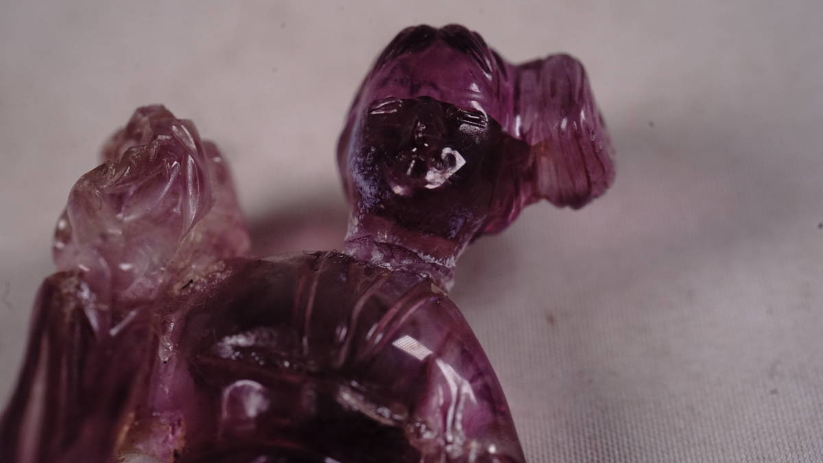 唐物 紫水晶 人形 置物 中国古美術 古玩 中国アンティーク