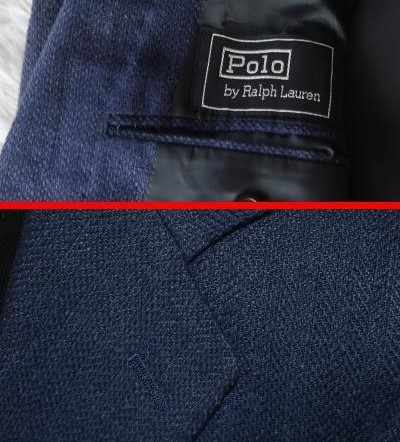 ★ラルフローレン★POLO RALPH LAUREN★高級感と都会的センスある麻絹素材のネイビージャケット★人を惹きつける気品が漂う紺ブレA5/ M_画像9