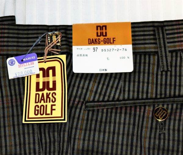 ★新品★定価28,000円★半額以下★DAKS GOLF★ダックス★ 履き心地の良い春夏物、 お洒落なチェックのウールパンツ　太目LL　W100_画像4