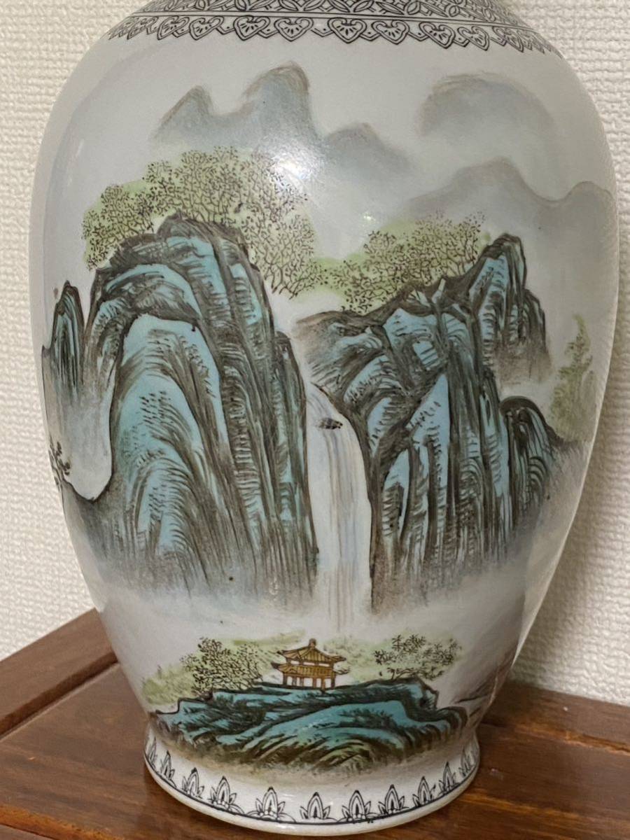 最安値に挑戦】 中国美術 中国 景徳鎮 山水樓格粉彩 花瓶骨董品 唐物