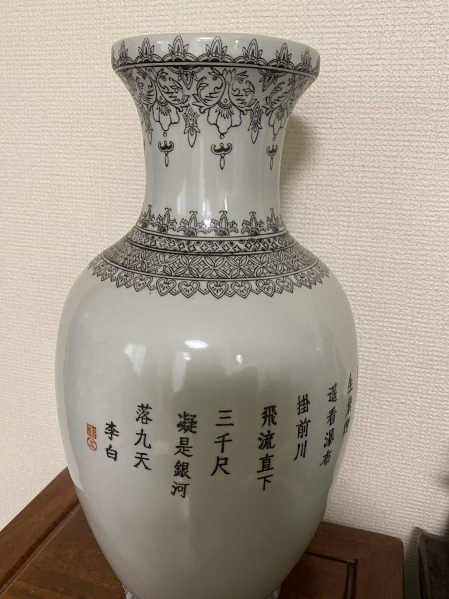 最安値に挑戦】 中国美術 中国 景徳鎮 山水樓格粉彩 花瓶骨董品 唐物