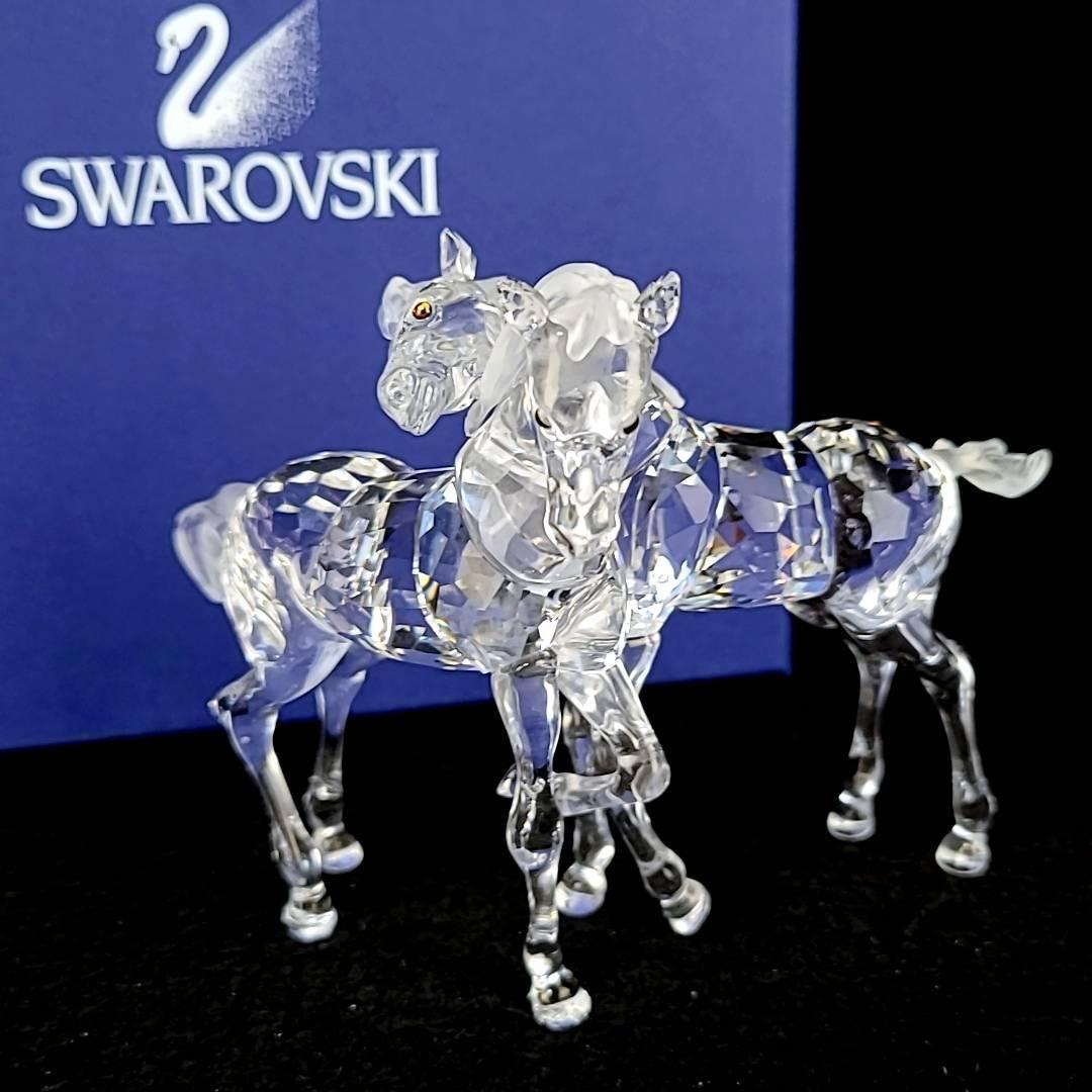 好評 ホース 馬 2匹の仔馬 SWAROVSKI スワロフスキー ◇ □美品 627637