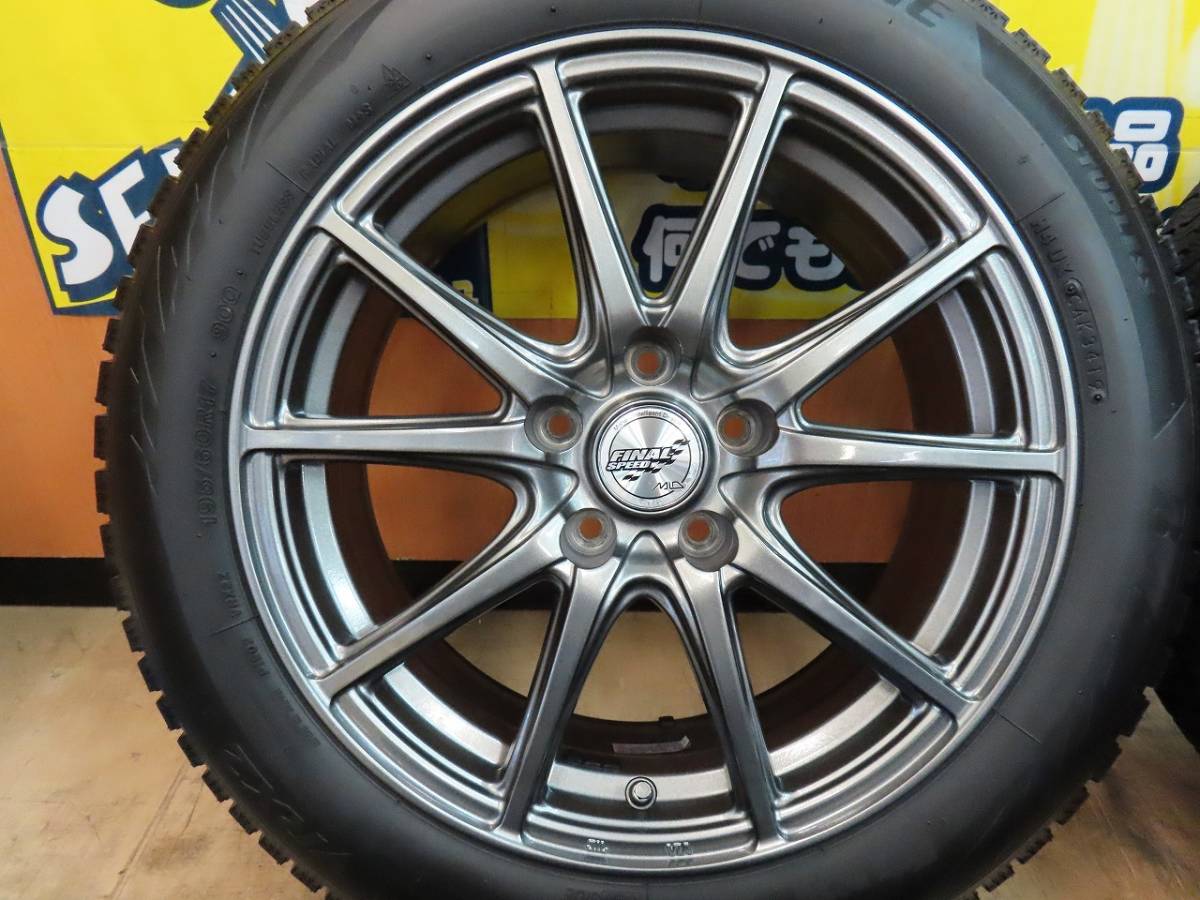 ☆マルカ ファイナルスピード GR-Γ 17インチ アルミ 7J +38 5穴 PCD114.3 VRX2 195/60R17 スタッドレス 4本 中古 プリウス 60系☆_画像2