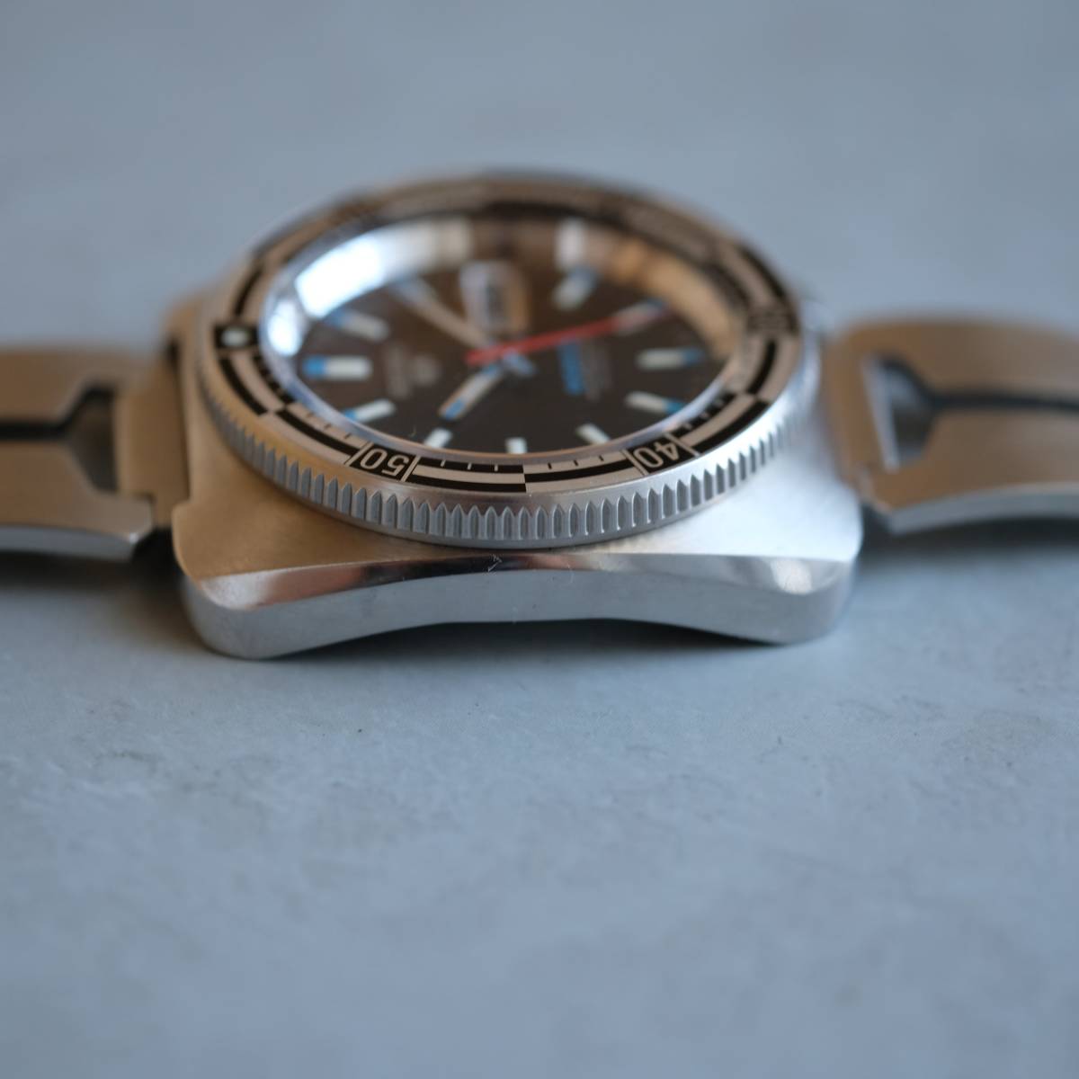 SEIKO 5 SPORTS RALLY DIVER SQUARE JDM セイコー 5 スポーツ 復刻版 7S36-0070 23石自動巻き デイデイト ラリーダイバー アンティーク時計_画像6