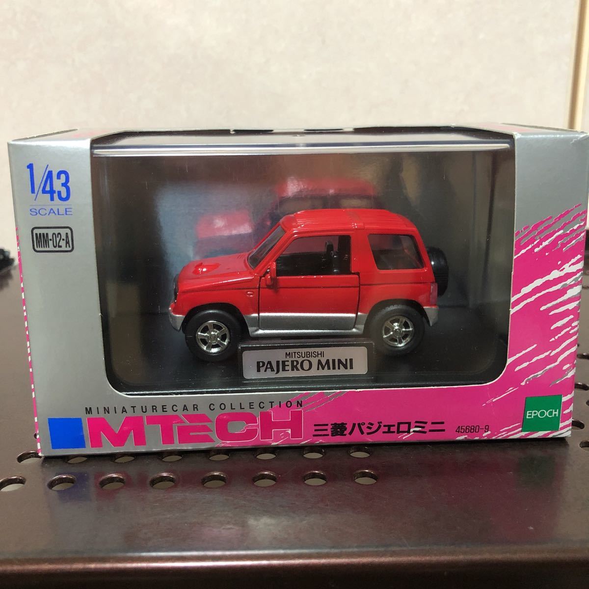 1400 1/43 MTECH エムテック エポック社 1/43 三菱パジェロミニ レッド ミニカー JULKO 完成品 MITSUBISHI_画像1