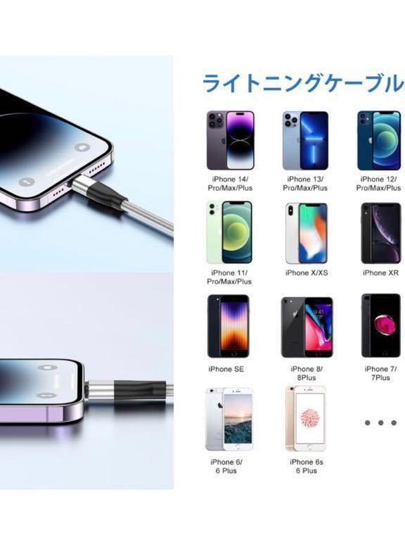 【新品】 USB 充電 ライトニングケーブル (2m×2本 ブラック) iPhone充電 高耐久 スプリング保護 根元強化 急速充電&データ転送 _画像5