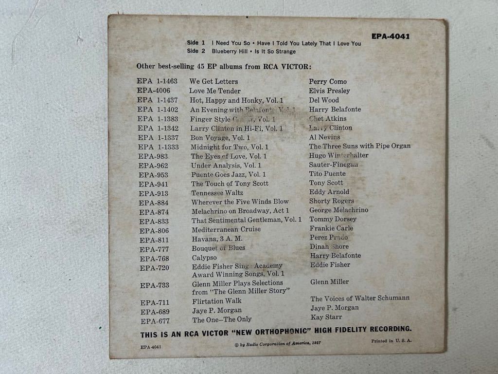 ELVIS PRESLEY 1957 u.s.original JAST FOR YOU / RCA victor EPA-4041 4 мелодия ...EP 1957 год  выпуск в продажу   Америка  оригинал  пластинка ... *  ... *  ... *  ...