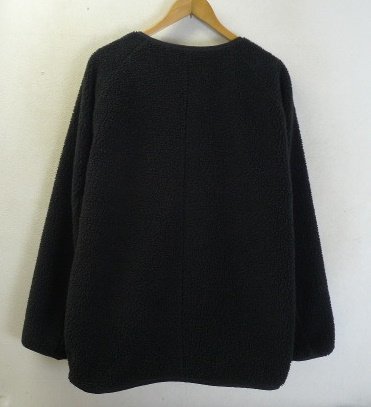 ◆DESCENTE デサント ddd DHMSJC36 BOA FLEECE CARDIGAN ノーカラー フリース ジャケット 黒 サイズL 美_画像2