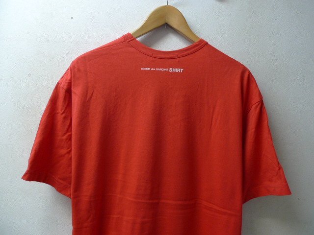 ◆COMME des GARCONS SHIRT コムデギャルソン 背ロゴ クルーネック ベーシック Tシャツ 赤 サイズM 近年モデル　FK-T015_画像4