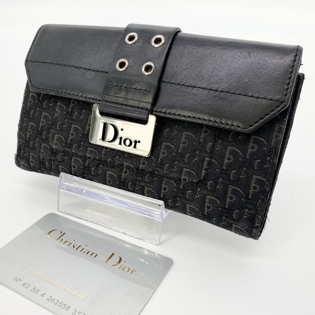 Christian Dior クリスチャンディオール 長財布 ストリートシック ブラック キャンバス レザー レディース メンズ 付属品_画像1