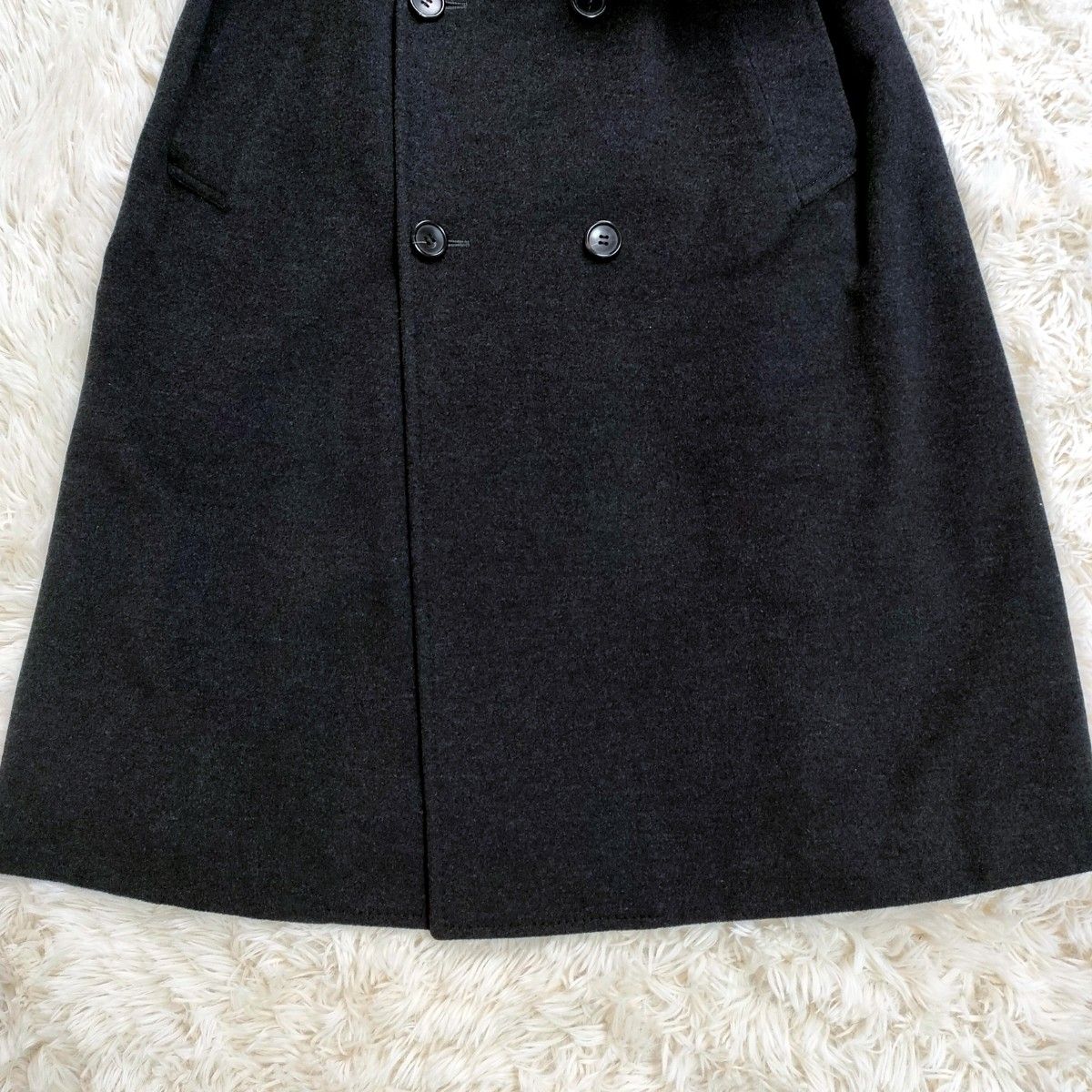 美品 dolcis LONDON カシミア 100% ダブル チェスターコート ブラック