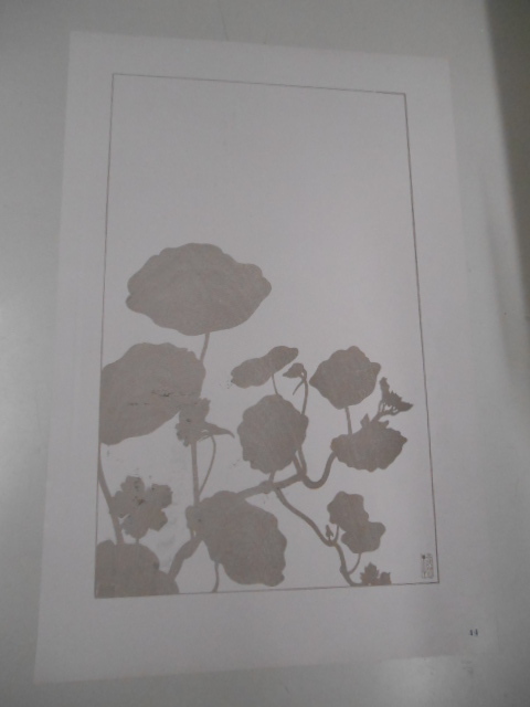 非水百花譜 凌霄葉蓮 杉浦非水 彩色刷木版 版画 附図 2枚セット 1920年代？ 大正後半～昭和前半 春陽堂発行 のうぜんはれん_画像5