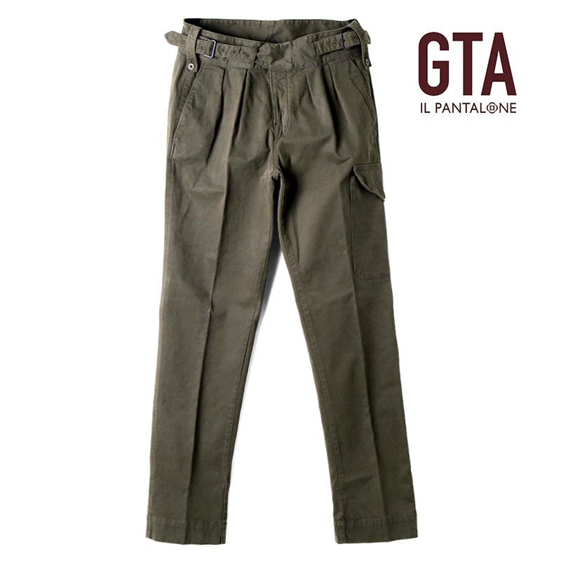 ◆【GTA(ジーティーアー)/秋冬/製品染めコットンストレッチギャバジン2プリーツグルカカーゴパンツ(GHURKA CARGO/28405)】[gta2370222-46]_画像1