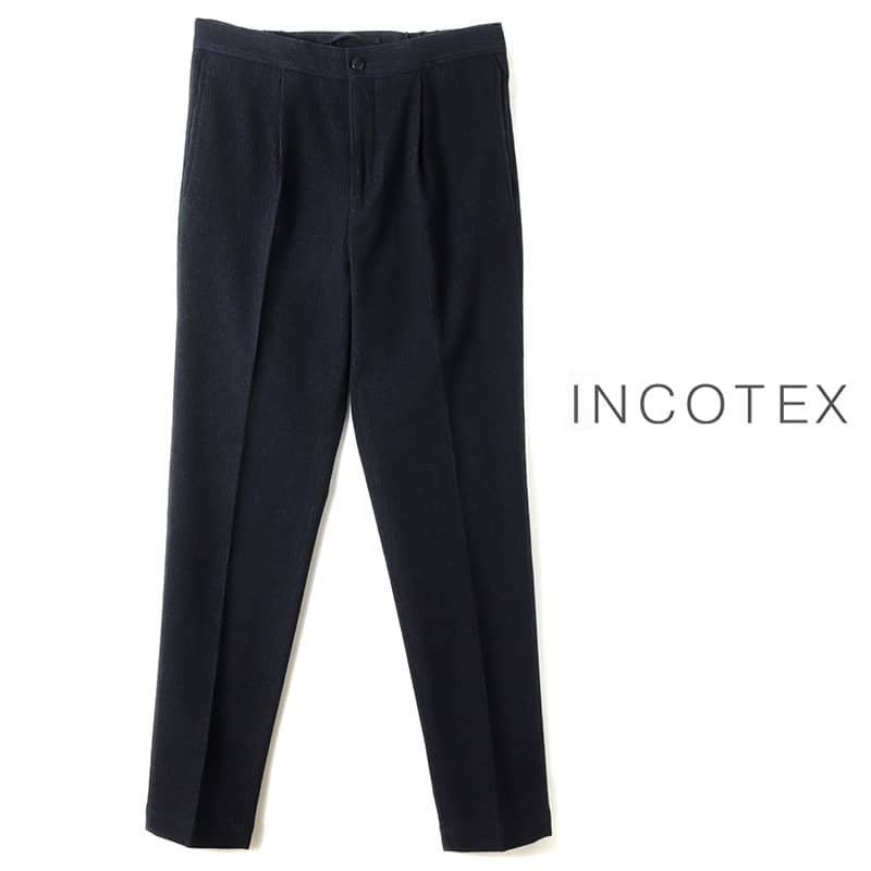 ◆【INCOTEX (インコテックス)/秋冬/ウールポリウレタンカシミヤウエストシャーリング1プリーツパンツ(88型/TAPERED FIT)】[itx2360101-50]_画像1