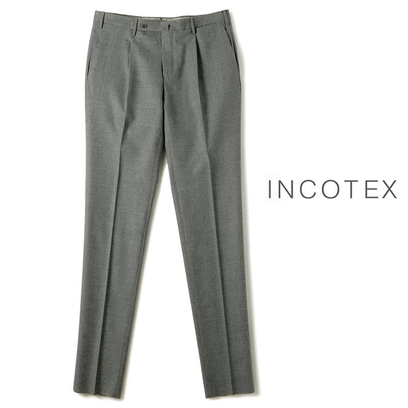 ◆【INCOTEX (インコテックス)/ウールストレッチフランネル1プリーツスリムテーパードパンツ(31型/SLIM FIT)】[itx2360091-48]_画像1