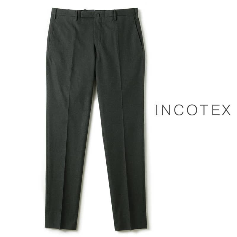 ◆【INCOTEX (インコテックス)/秋冬/コットンストレッチ千鳥格子柄スリムテーパードパンツ(30型/SLIM FIT)】[itx2360061-48]