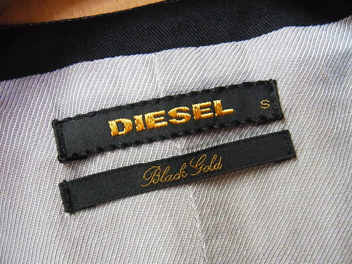 綺麗 正規品 イタリア製 DIESEL BLACK GOLD ディーゼル ストライプ コットン ベスト ジレ サイズS_画像5