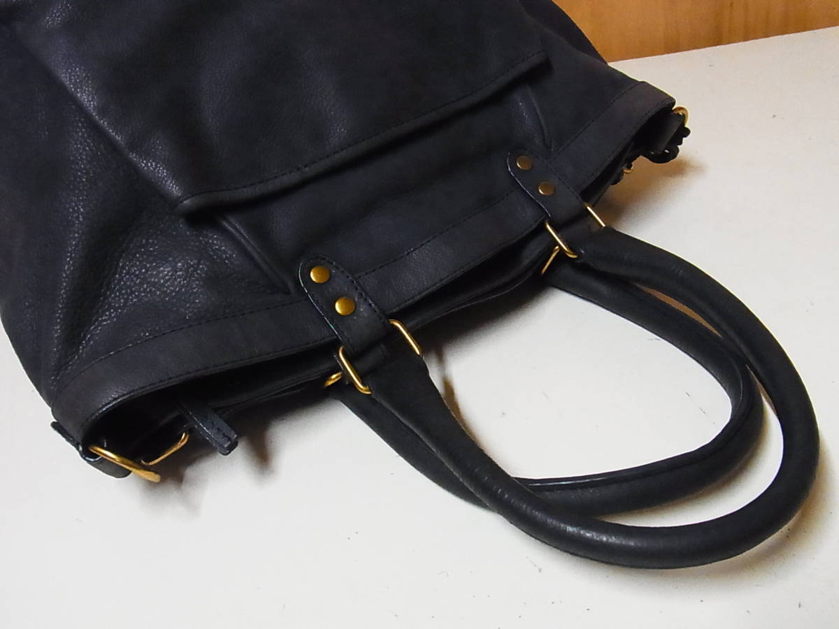  красивый Vanessa Bruno Vanessa bruno прекрасное качество кожа ручная сумочка темно-синий сумка 